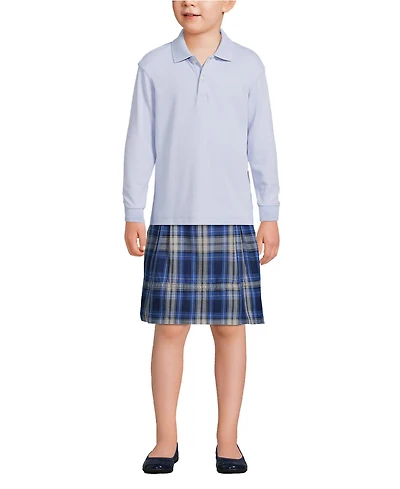 Lands' End Girls Long Sleeve Interlock Polo Shirt