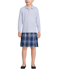 Lands' End Girls Long Sleeve Interlock Polo Shirt
