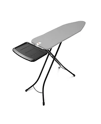 Ironing Board B, 49" x 15", 124 x 38 Centimeter - Solid Steam Unit Holder, 1" 25 Millimeter Black Frame, Metalized