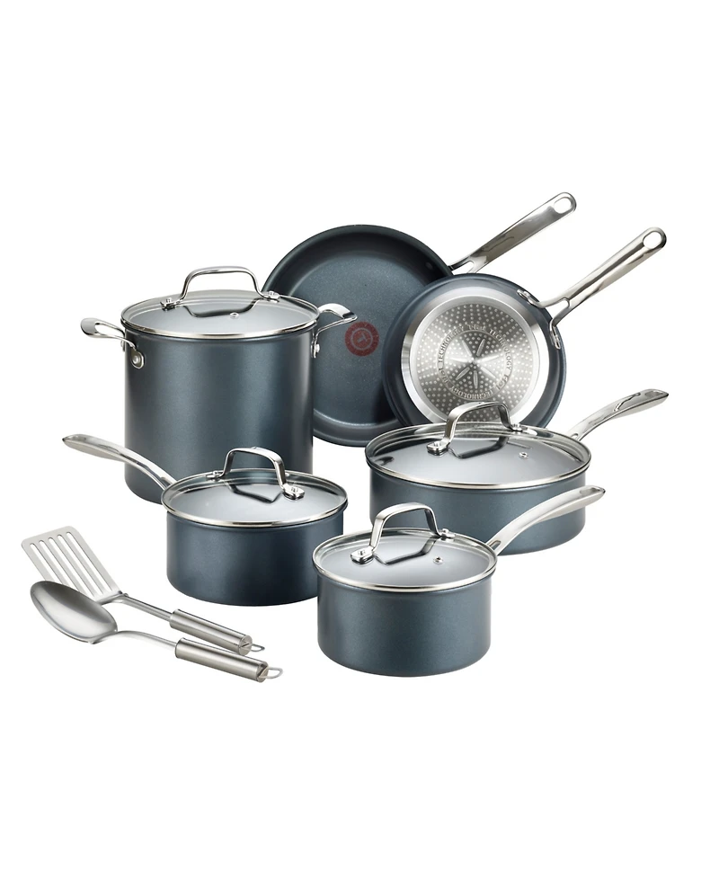 T-Fal Platinum Aluminum 12 Piece Nonstick Cookware Set with Induction Base