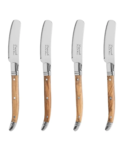French Home Connoisseur Laguiole Set of 4 Spreaders with Olive Wood Handles