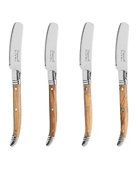French Home Connoisseur Laguiole Set of 4 Spreaders with Olive Wood Handles