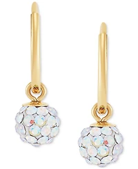 Children's 2-Pc Set Multicolor Crystal Reversible Stud & Dangle Hoop Earrings in 14k Gold