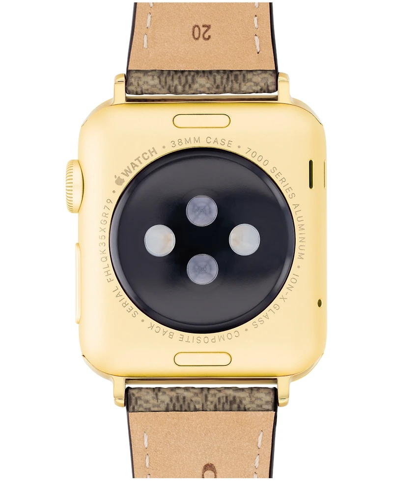 Coach Women's Tan Signature C Canvas Strap for 38mm, 40 mm, 41mm Apple Watch