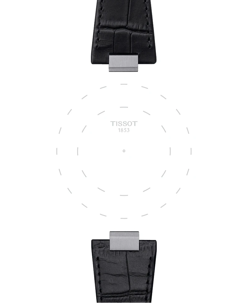 Tissot Official Prx Interchangeable Black Leather Watch Strap
