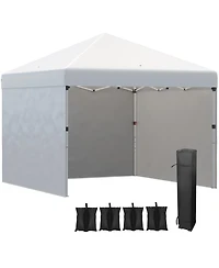 Outsunny 10' x Pop Up Canopy with 3 Sidewalls and Carry Bag,