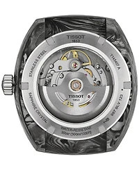 Tissot Men's Swiss Automatic Sideral S Red Perforated Rubber Strap Watch 41mm