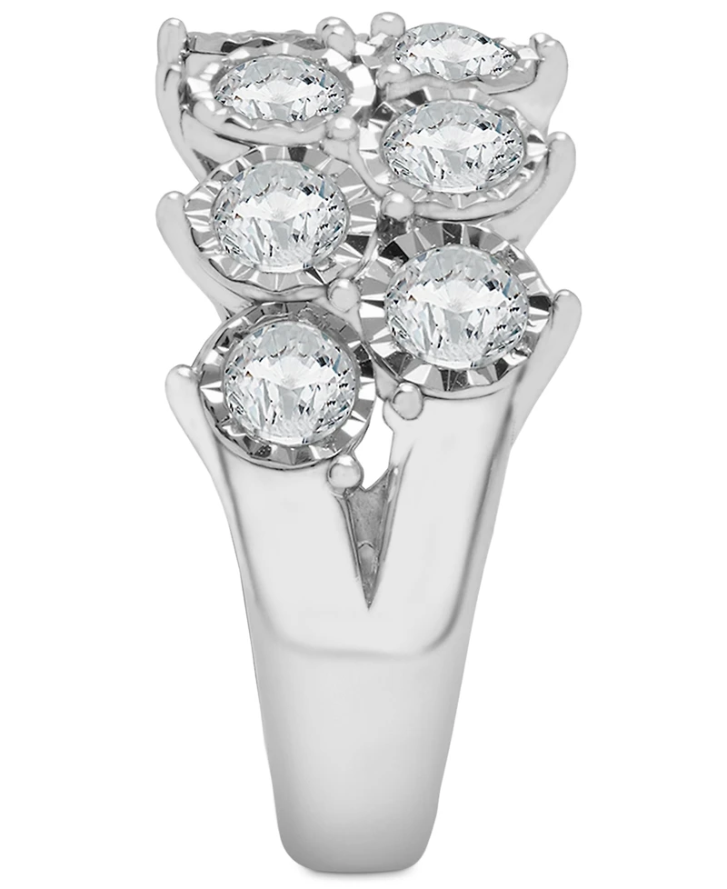 Diamond Double Row Miracle Plate Band (2 ct. t.w.) 14k White Gold