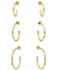 Giani Bernini 3-Pc. Set Graduated Hoop Earrings, Created for Macy's
