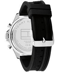 Tommy Hilfiger Men's Multifunction Black Silicone Watch 46mm