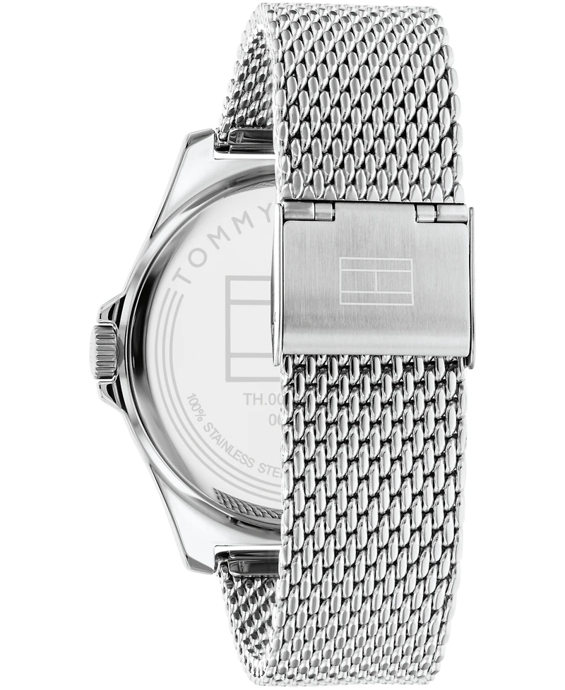 Tommy Hilfiger Men's Three Hand Silver-Tone Stainless Steel Watch 42mm