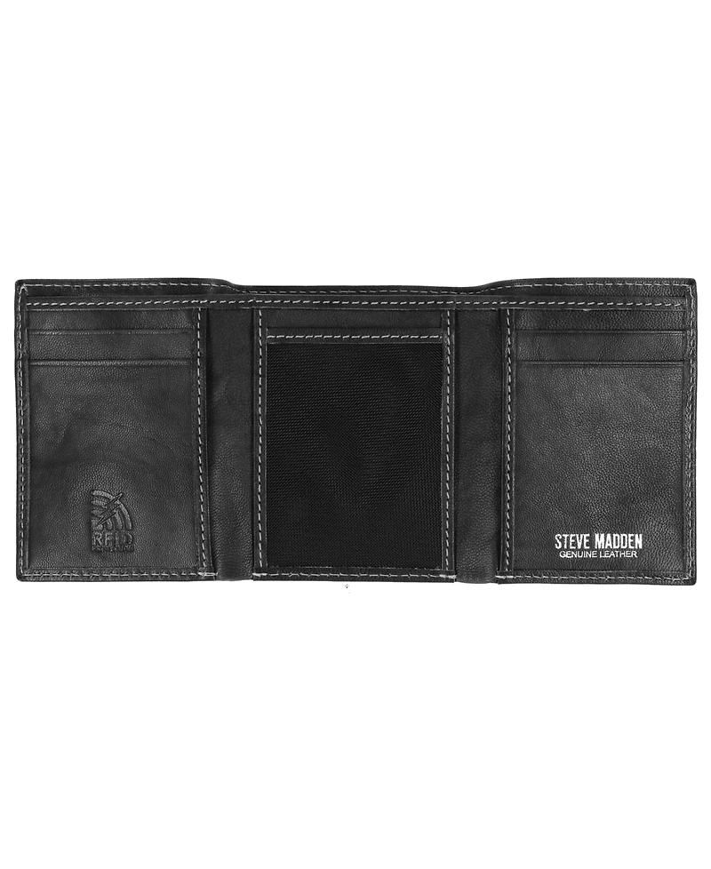 Steve Madden Men's Antique-like Trifold Wallet