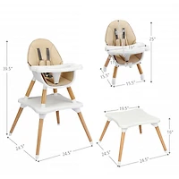 Costway Toddler 6 1 High Chair Convertible Highchair with 5-Point Harness