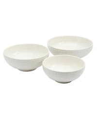 Tabletops Gallery 3-pc Bloom Round Embossed Bowl Set