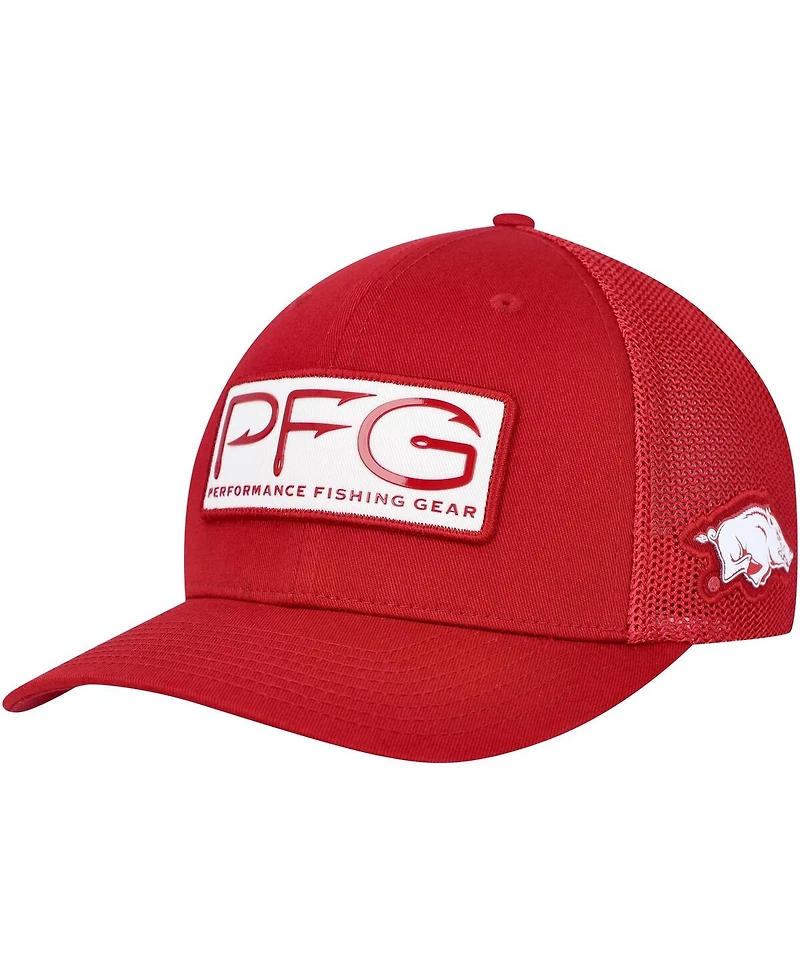 Men's Columbia Cardinal Arkansas Razorbacks Pfg Hooks Flex Hat