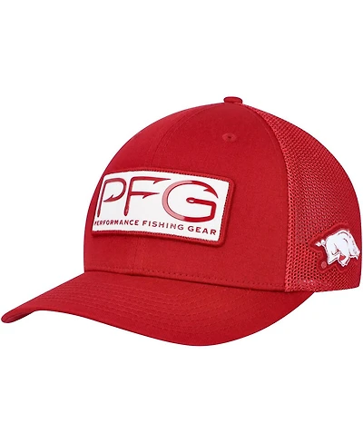 Men's Columbia Cardinal Arkansas Razorbacks Pfg Hooks Flex Hat