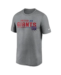Men's Nike Heather Gray New York Giants Legend Team Shoutout Performance T-shirt