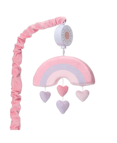 Bedtime Originals Rainbow Hearts Pink/Purple Musical Baby Crib Mobile Soother Toy