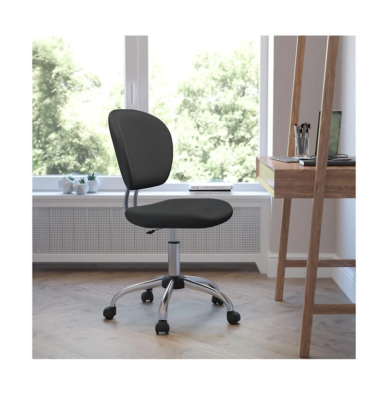 Emma+Oliver Mid-Back Mesh Padded Swivel Task Office Chair With Chrome Base