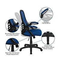Emma+Oliver High Back Mesh Ergonomic Office Chair With Flip-Up Arms