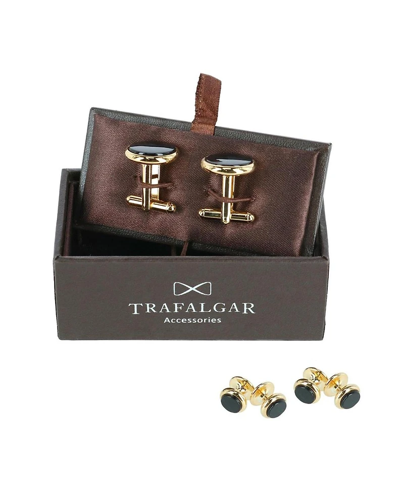 Trafalgar Sutton Genuine Onyx Formal Set (Cufflinks & Tuxedo Studs)