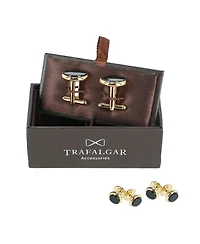 Trafalgar Sutton Genuine Onyx Formal Set (Cufflinks & Tuxedo Studs)