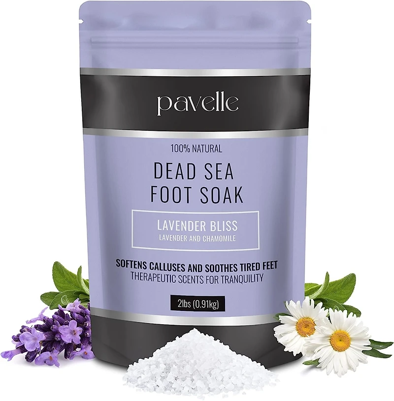 Pavelle Foot Salts for Foot Bath, Dead Sea Salt Spa, Lavender Bliss