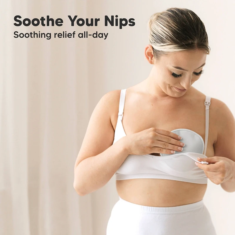 KeaBabies 14pk Soothe Reusable Nursing Pads for Breastfeeding, 4-Layers Organic Breast Pads, Washable Nipple
