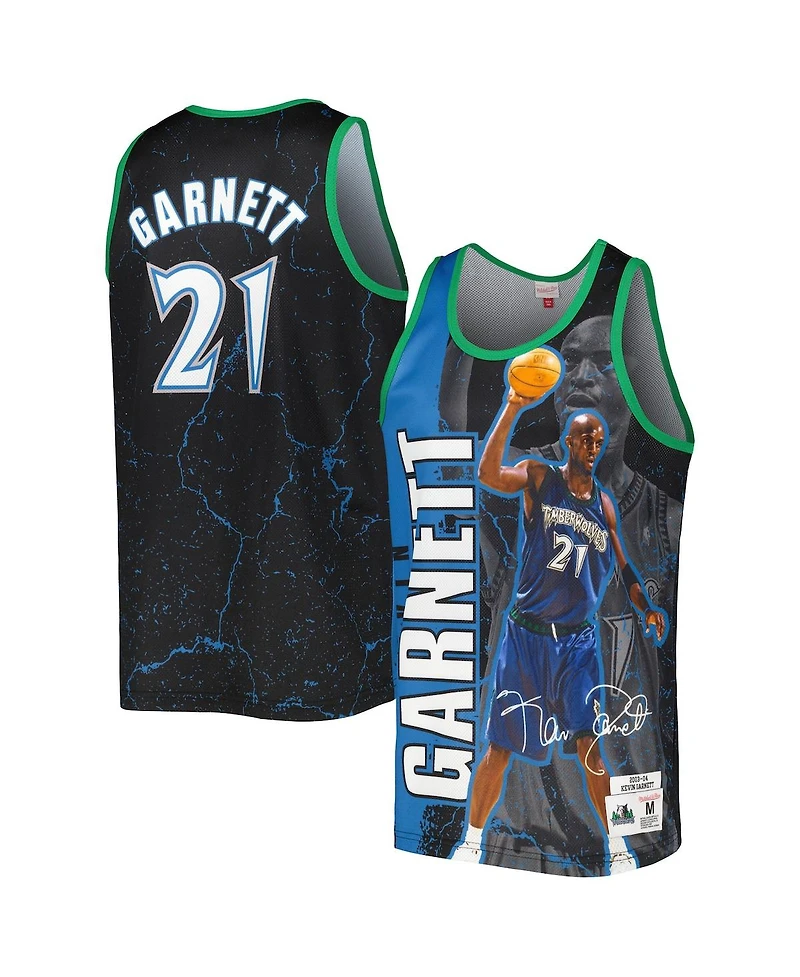 Men's Mitchell & Ness Kevin Garnett Black Minnesota Timberwolves 2003-04 Hardwood Classics Player Burst Tank Top