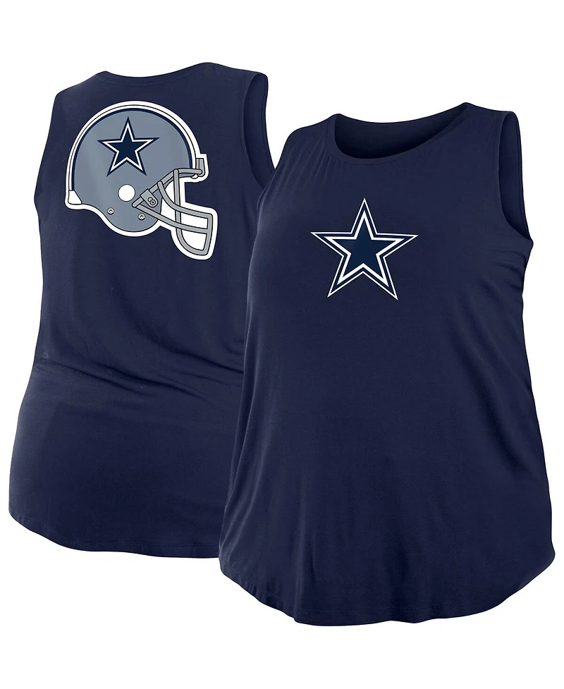 Women's New Era Navy Dallas Cowboys Plus Tank Top