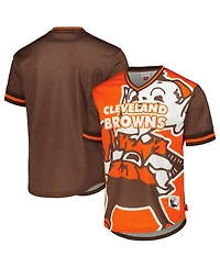 Men's Mitchell & Ness Orange Cleveland Browns Jumbotron 3.0 Mesh V-Neck T-shirt