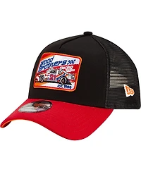 Men's New Era Black Wood Brothers Racing Legends A-Frame 9FORTY Snapback Hat