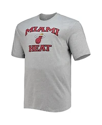 Men's Heathered Gray Miami Heat Big and Tall Heart and Soul T-shirt