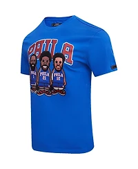 Men's Pro Standard Joel Embiid, James Harden and Tobias Harris Royal Philadelphia 76ers Multi Lineup T-shirt