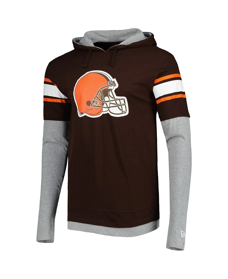 Men's New Era Brown Cleveland Browns Long Sleeve Hoodie T-shirt