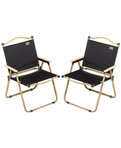 Outsunny Set of 2 Folding Camping Chair, Portable Armchairs