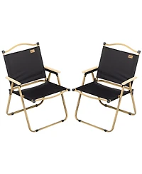 Outsunny Set of 2 Folding Camping Chair, Portable Armchairs