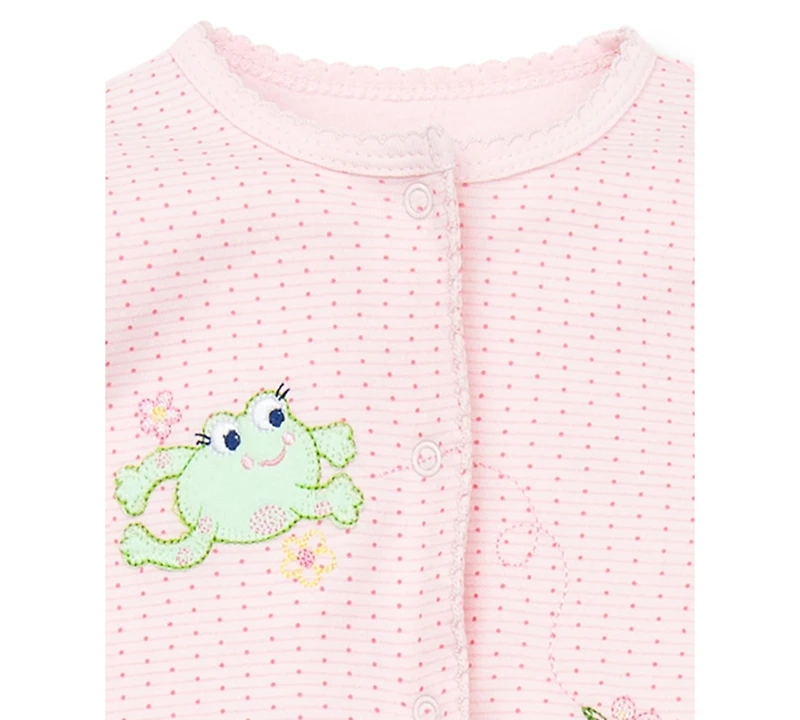 Little Me Baby Frogs Snap Up Footed Cotton Coverall