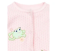 Little Me Baby Frogs Snap Up Footed Cotton Coverall