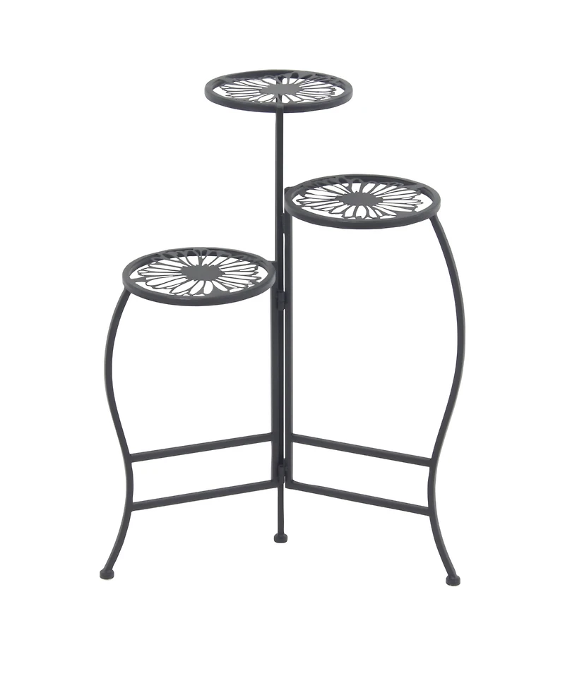 Rosemary Lane Metal Indoor Outdoor 3 Tier Floral Plant Stand