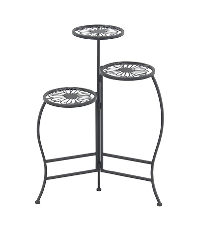 Rosemary Lane Metal Indoor Outdoor 3 Tier Floral Plant Stand