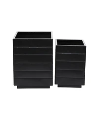 CosmoLiving Metal Indoor Outdoor Planter Set of 2