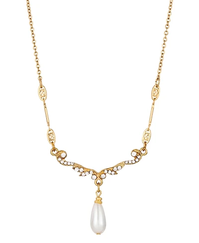 2028 Imitation Pearl Crystal Necklace