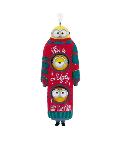 Hallmark Minions Bob, Kevin and Stuart in Ugly Christmas Sweater Ornament