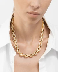 Adornia 18" Link Chain 14K Gold Plated Crystal Necklace