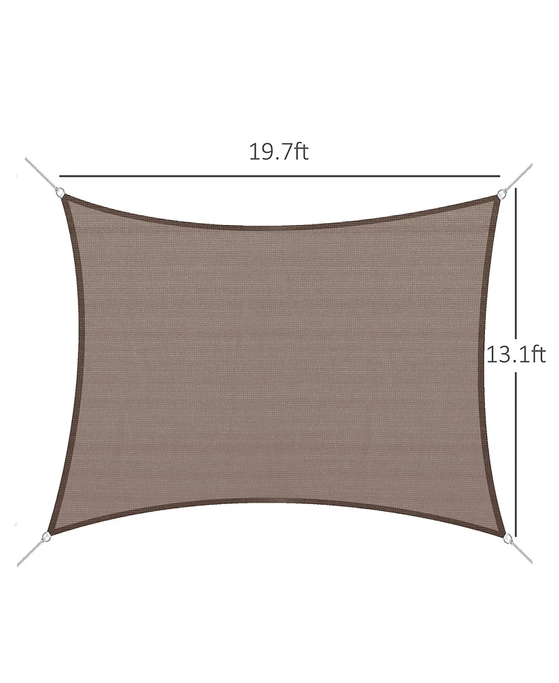 20' x 13' Recgle Outdoor Patio Portable Shade Canopy Sun Sail
