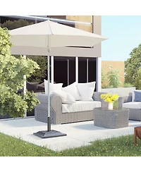 Outsunny 20 lbs Square Resin Umbrella Holder Base w/ Decorative Pattern