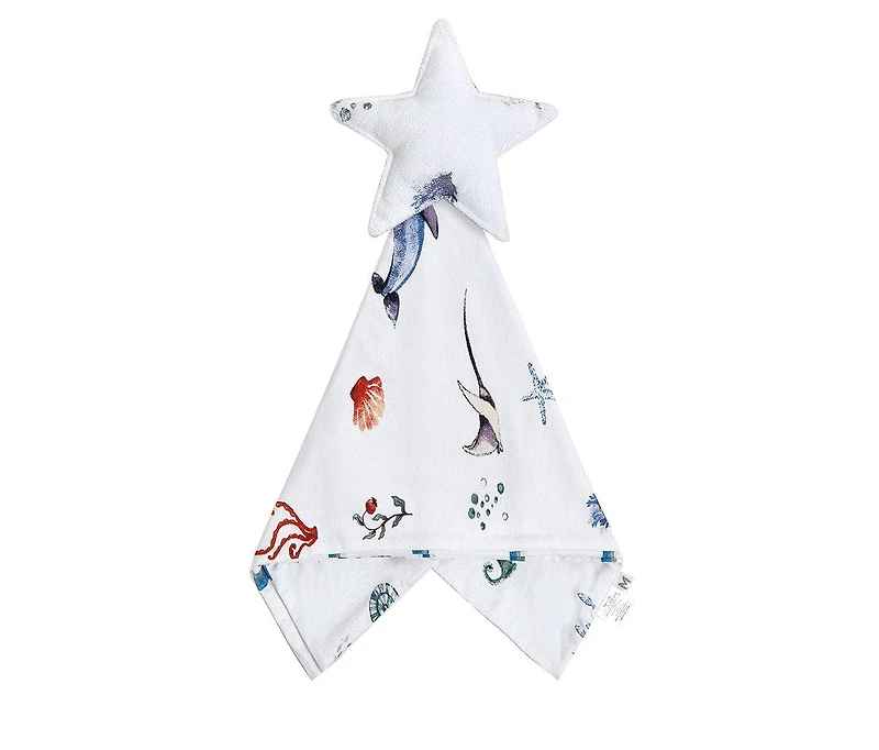 Silky Soft Lovey Security Blanket With Top Plush Toy, Under The Sea