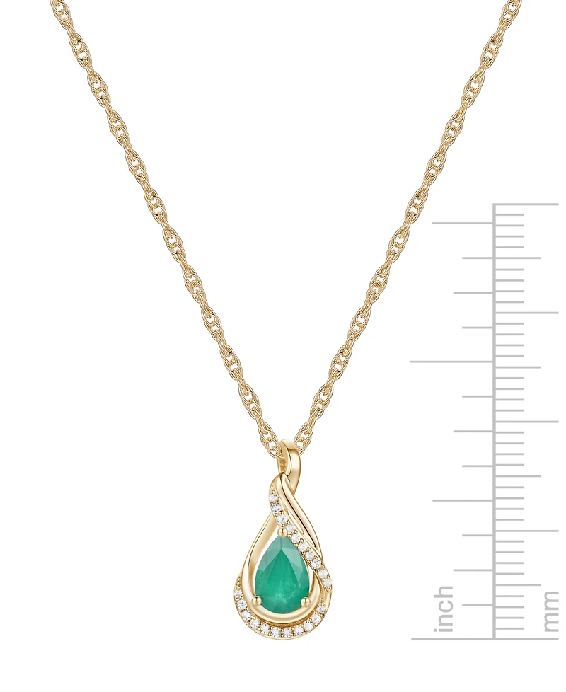Sapphire (9/10 ct. t.w.) and Diamond Accent Pendant 18" Necklace 14k White Gold (Also Available Emerald)