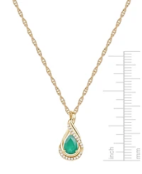Sapphire (9/10 ct. t.w.) and Diamond Accent Pendant 18" Necklace 14k White Gold (Also Available Emerald)